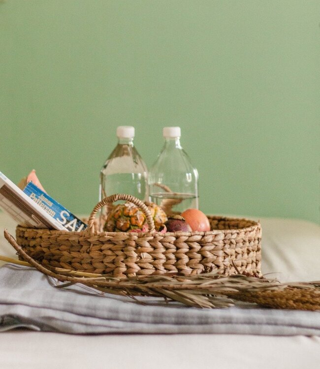 Decoratief dienblad MATAHARI gemaakt van waterhyacint (3 maten)