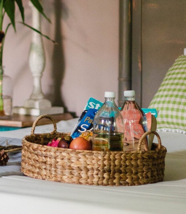 Decoratief dienblad MATAHARI gemaakt van waterhyacint (3 maten)