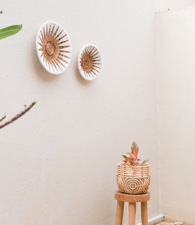 Wanddecoratie | Wandmand | Decoratieve schaal MADALA gemaakt van bananenvezel (2 maten)