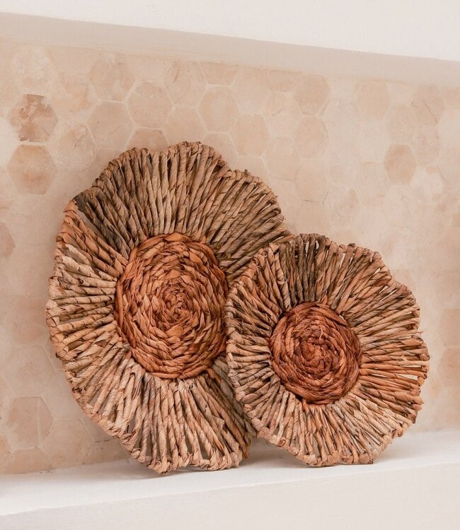 Wanddecor of Schaal MELAYA Wandmand van Bananenvezel (2 maten)