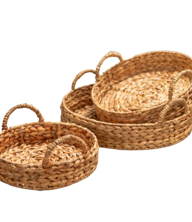 Decoratief dienblad MATAHARI gemaakt van waterhyacint (3 maten)