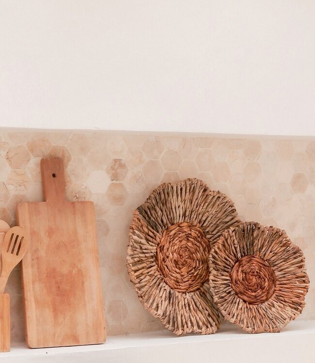 Wanddecor of Schaal MELAYA Wandmand van Bananenvezel (2 maten)