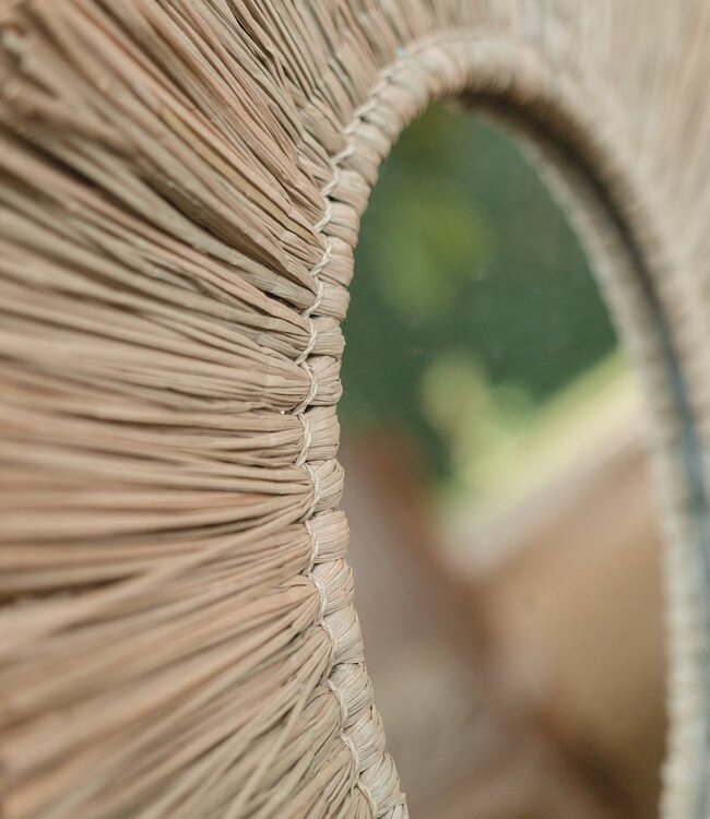 Wandspiegel van Zeegras Rond met 60 cm Diameter RIMBA