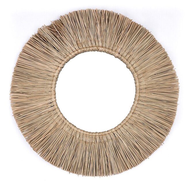 Wandspiegel van Zeegras Rond met 60 cm Diameter RIMBA