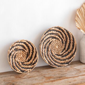 Soeji Ronde wandmand of decoratieve schaal BANDUNG van waterhyacint (2 maten)