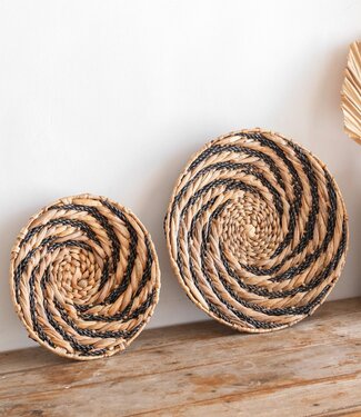 Soeji Ronde wandmand of decoratieve schaal BANDUNG van waterhyacint (2 maten)