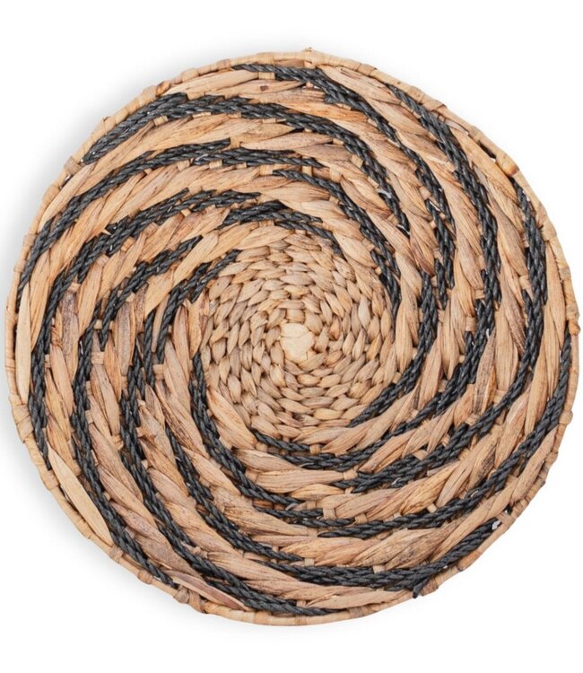 Ronde wandmand of decoratieve schaal BANDUNG van waterhyacint (2 maten)