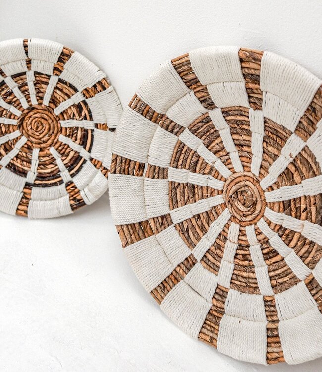 Wanddecoratie | Wandmand | Wandmand | Decoratieve schaal HUTAN van bananenvezel (2 maten)