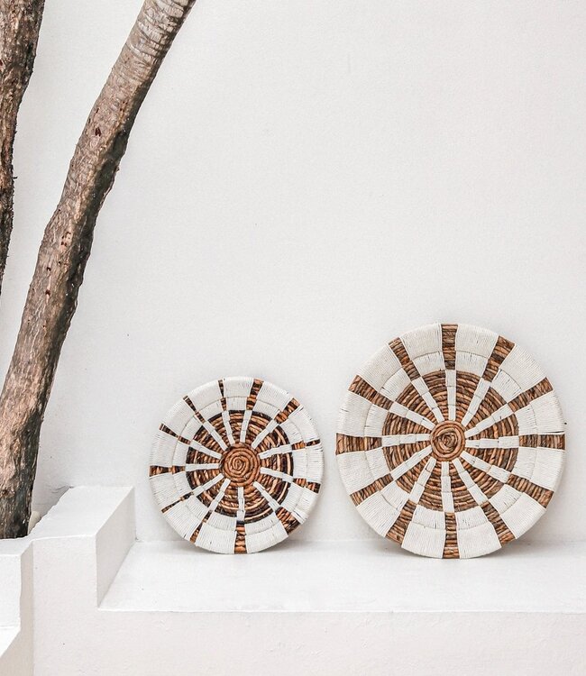 Wanddecoratie | Wandmand | Wandmand | Decoratieve schaal HUTAN van bananenvezel (2 maten)