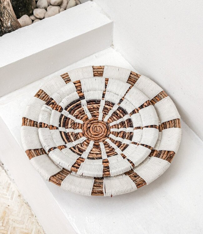 Wanddecoratie | Wandmand | Wandmand | Decoratieve schaal HUTAN van bananenvezel (2 maten)