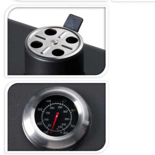 Houtskool BBQ - mat zwart - verrijdbaar