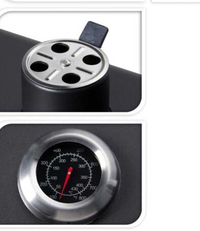 Houtskool BBQ - mat zwart - verrijdbaar