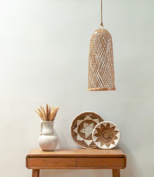 Bamboelamp | Natuurlijke lampenkap | Geweven plafondlamp CAMAYA