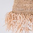 Raffia Boho Lampenkap – Hanglamp – Hanglamp – Handgeweven Plafondlamp met Lange Franjes (3 maten Ø 30/40/50 cm) KALIMA