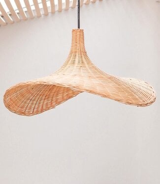 Soeji Rotanlamp | Natuurlijke lampenkap SAYAN trechtervormige hanglamp gemaakt van natuurlijke vezels (2 maten)