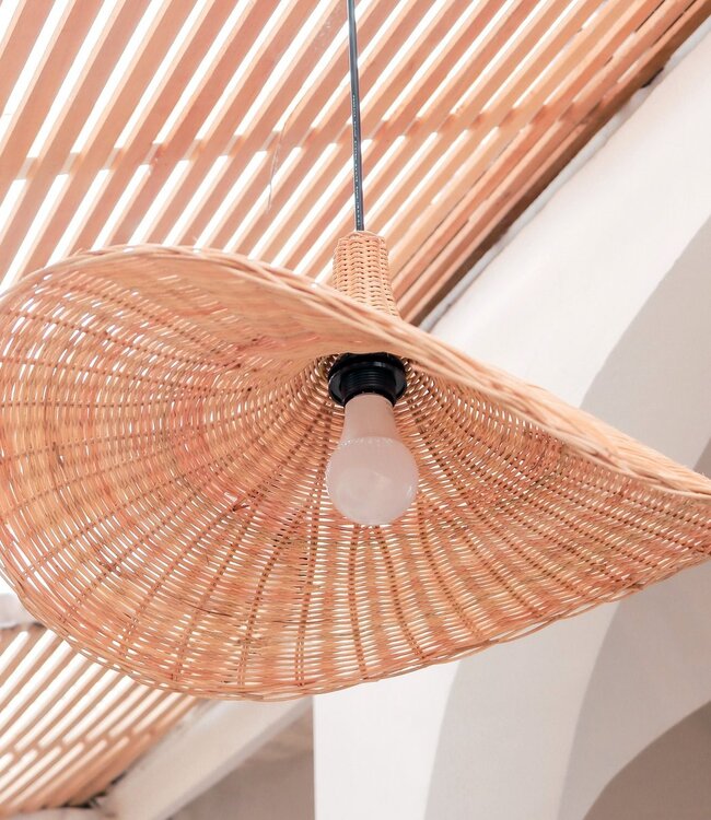 Rotanlamp | Natuurlijke lampenkap SAYAN trechtervormige hanglamp gemaakt van natuurlijke vezels (2 maten)