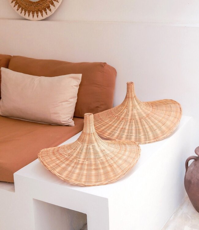 Rotanlamp | Natuurlijke lampenkap SAYAN trechtervormige hanglamp gemaakt van natuurlijke vezels (2 maten)