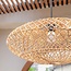 Rattan lampenkap-Boho hanglamp-Natuurlijke plafondlamp-schijfvormige lamp-plat handgeweven plafondlicht (Ø 40 cm) arana