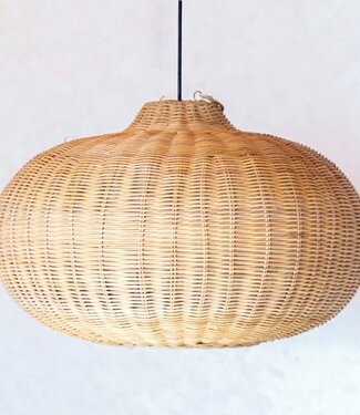 Soeji Grote rotan -lampenkap - ronde boho hanglamp - handgemaakte rotan hangende lamp - natuurlijke vezels geweven lampenkap (Ø 56 cm) anjani