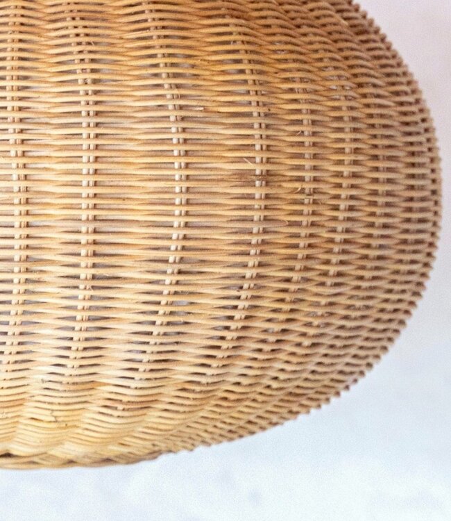 Grote rotan -lampenkap - ronde boho hanglamp - handgemaakte rotan hangende lamp - natuurlijke vezels geweven lampenkap (Ø 56 cm) anjani