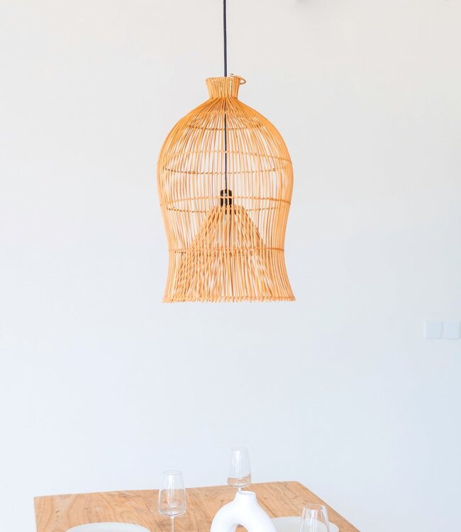 Rotan lampenkap – Boho hanglamp – plafondlamp hangend – Boho plafondlamp MAHARA (Ø35 cm)