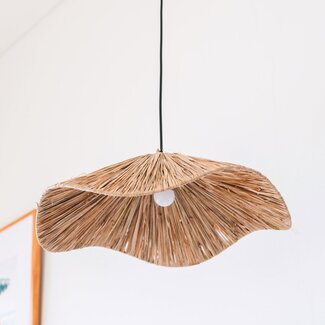 Soeji Boho lampenkap – grote raffia plafondlamp – natuurlijke hanglamp – handgemaakte plafondlamp gemaakt van raffia TAMPAH (Ø 53 cm)
