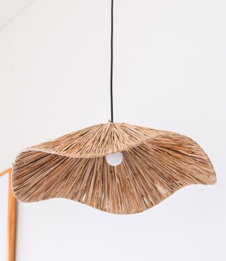 Soeji Boho lampenkap – grote raffia plafondlamp – natuurlijke hanglamp – handgemaakte plafondlamp gemaakt van raffia TAMPAH (Ø 53 cm)