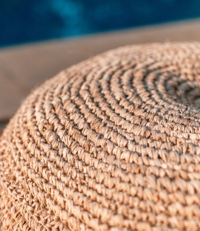 Poef | Zitzak TELU van Raffia (2 maten)