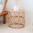 Soeji Ronde rotan bijzettafel – kleine boho salontafel – nachtkastje rotan beige – handgemaakte tafel gemaakt van natuurlijk rotan (Ø 45 cm) MUARA