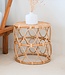 Ronde rotan bijzettafel – kleine boho salontafel – nachtkastje rotan beige – handgemaakte tafel gemaakt van natuurlijk rotan (Ø 45 cm) MUARA
