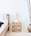 Ronde rotan bijzettafel – kleine boho salontafel – nachtkastje rotan beige – handgemaakte tafel gemaakt van natuurlijk rotan (Ø 45 cm) MUARA