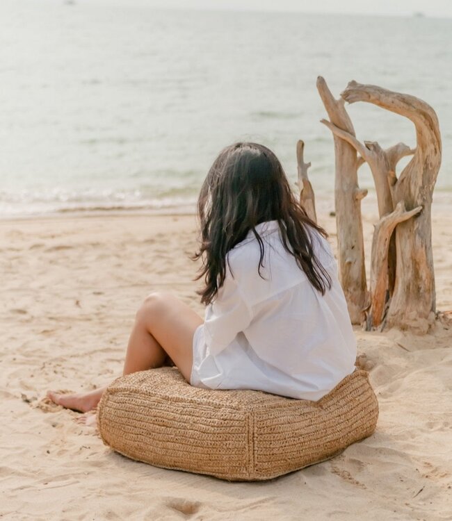 Poef | Zitzak PADAR gemaakt van Raffia