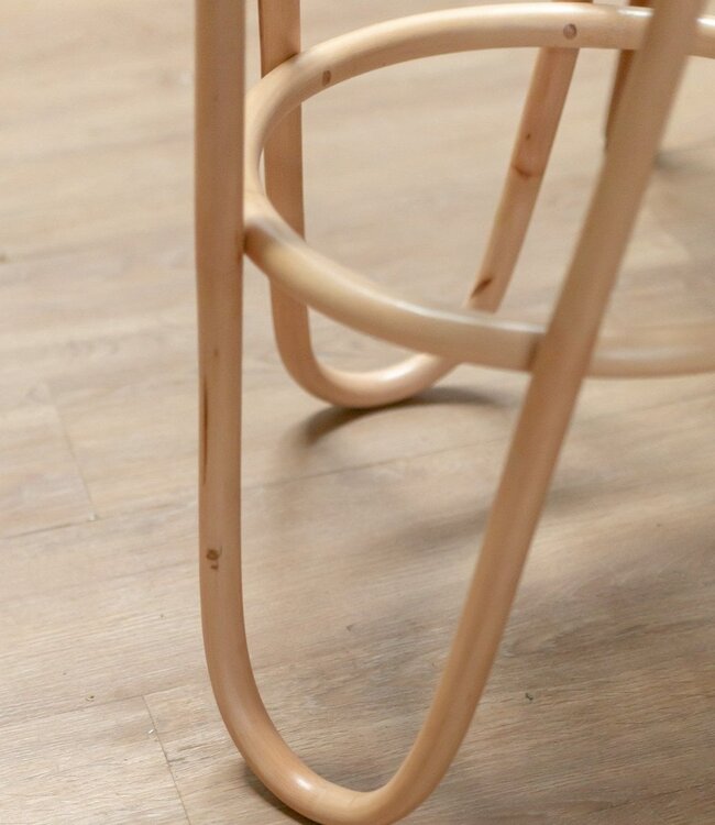 Rotan Kruk KOLAKA Naturel Ø35 cm met Geweven Zitvlak | Kleine ronde kruk met drie poten