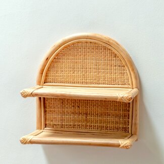 Soeji Rotan Wandplank 30x30 cm | Hangend plankje TIASA beige