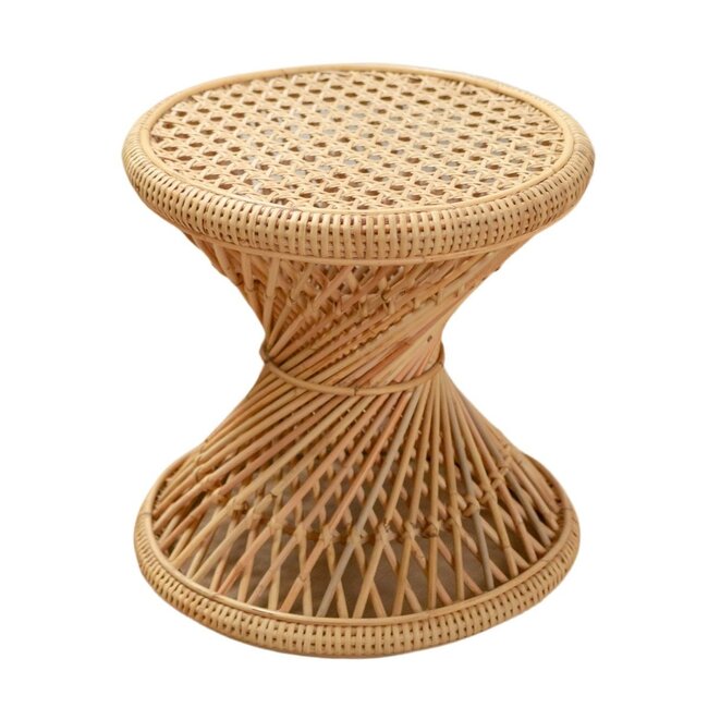 Rotan bijzettafel | Salontafel | Ronde salontafel LUHU Ø45 cm Beige