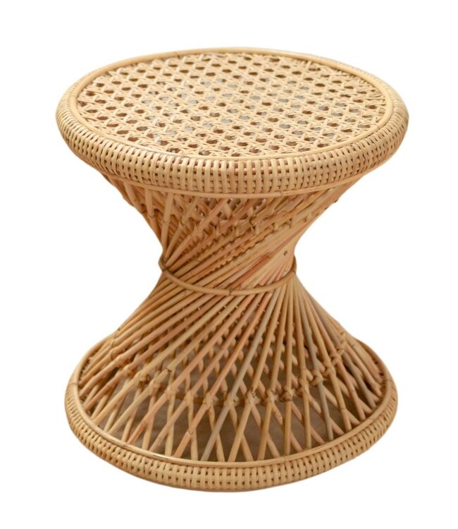 Rotan bijzettafel | Salontafel | Ronde salontafel LUHU Ø45 cm Beige