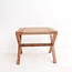 Grote houten kruk INDRA (beige) gemaakt van Trembesi met een zitvlak van geweven gerecycled papier