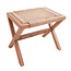 Grote houten kruk INDRA (beige) gemaakt van Trembesi met een zitvlak van geweven gerecycled papier