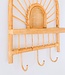 Rotan Wandplank – Kleine Boho Wandplank – Hangende Rotan Plank – Jas- of Sleutelhaak – Handgemaakte Plank Gemaakt van Rotan (41x53 cm) BANTEN