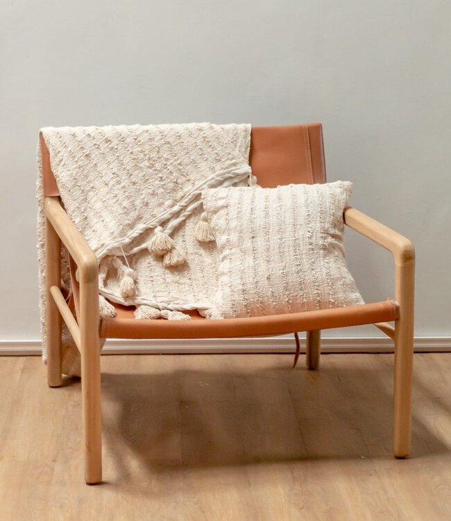 Kussensloop 40x40 cm of 50x50 cm Handgeweven | Decoratief Kussen | Bankkussen RAHAYU Gemaakt van Katoen