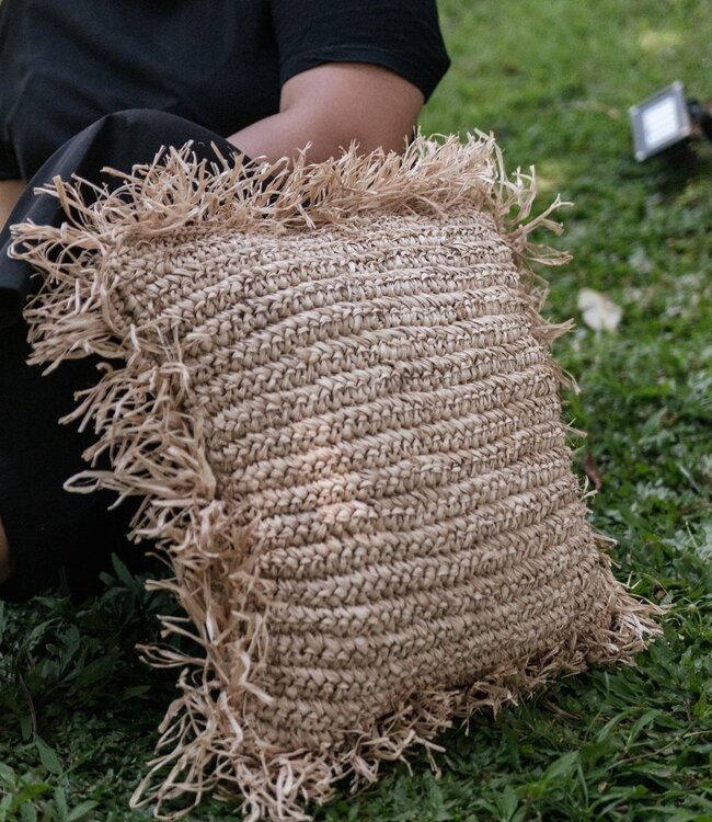 Sierkussen met vulling | Decoratief Kussen | Sofa Kussen GANDI gemaakt van Raffia