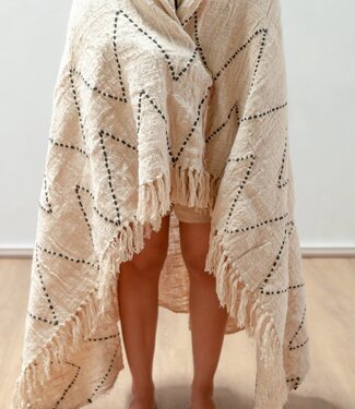 Soeji Katoenen deken | Sprei | Bedovertrek | Bankdeken 140x200 cm LINGGAH Handgeweven van katoen