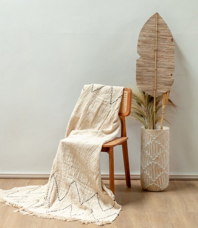 Katoenen deken | Sprei | Bedovertrek | Bankdeken 140x200 cm LINGGAH Handgeweven van katoen