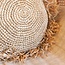 Rond Boho Kussen met Franjes Decoratief Kussen Ø40/50 cm Sierkussen van Raffia Bankkussen met Vulling TARAKAN beige