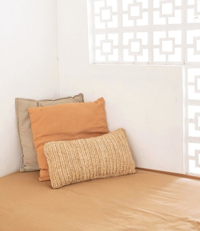 Raffia Sierkussen 50x30 cm met vulling Decoratief kussen Bankkussen DALUNG