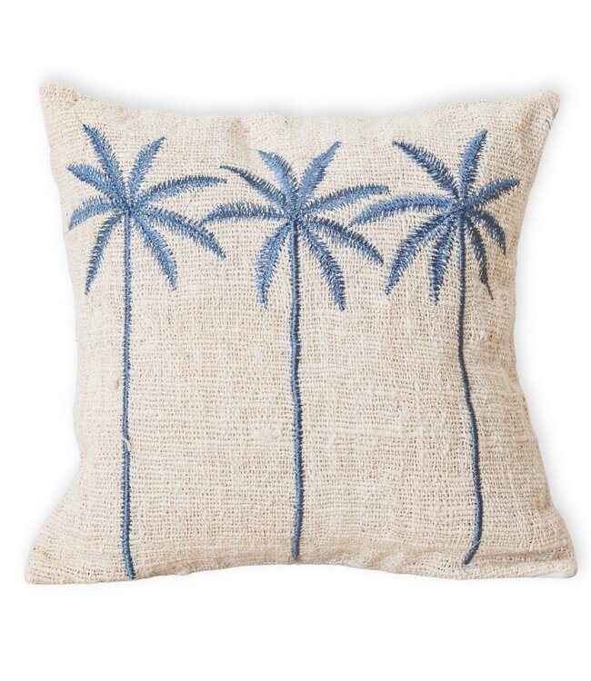 Katoenen kussenhoes Palmboompatroon – Boho geborduurd kussen – Decoratief kussen – Geborduurde kussenhoes 40x40 of 50x50 cm ANARKA