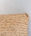 Boho kussen gemaakt van raffia - 40x40 cm decoratief geweven kussen - sofa kussen - natuurlijk beige vierkante kussen handgemaakt van raffia jiwa