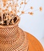 Rotan vaas – houten vaas – vaas voor gedroogde bloemen – kleine rotan vaas – Boho decor vaas gemaakt van geweven rotan en hout (Ø 22 cm) KAMARI bruin