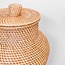 Geweven rotan vaas rond – grote boho decoratieve vaas – vaas hoog en smal – vloervaas handgemaakt van natuurlijke vezels (Ø 30 cm) KIDUNG