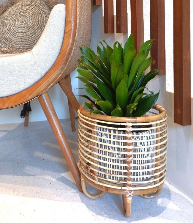 Rotan plantenstandaard plantenbak bloempothouder MALANG beige